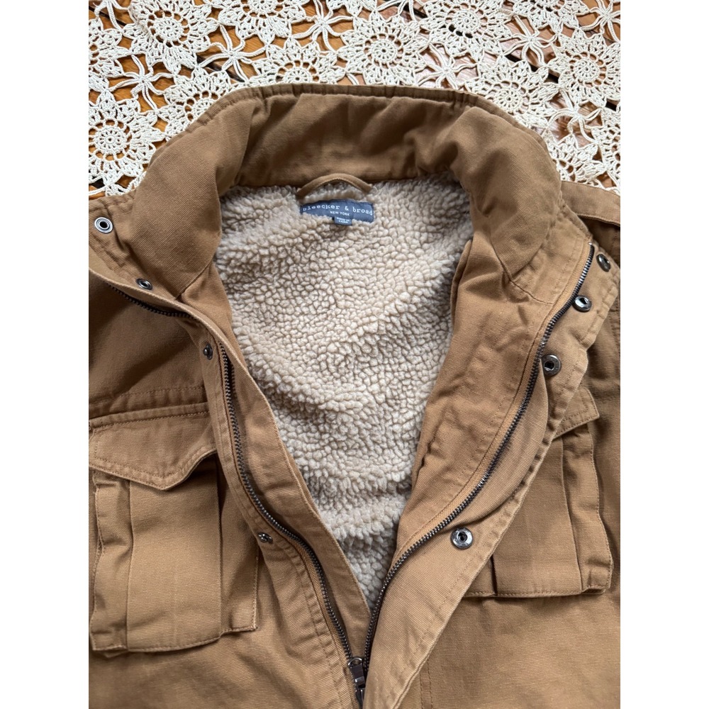 Bleecker & Broad Sherpa Lined Military‎ Jacket Utility Coat Sz M - Picture 7 of 11